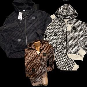 NEW 3X DIOR SET ZIP HOODIE SWEATSHIRT & SWEATPANTS TRACK SUIT JACKET PANTS NWT